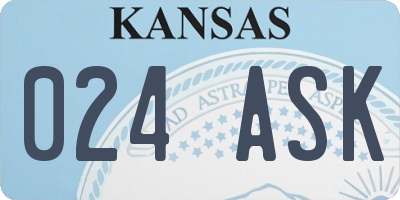 KS license plate 024ASK