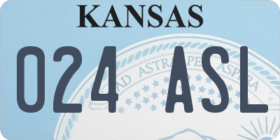 KS license plate 024ASL