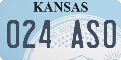 KS license plate 024ASO