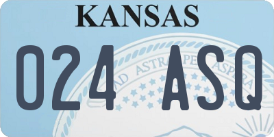 KS license plate 024ASQ