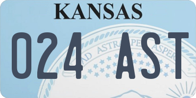 KS license plate 024AST