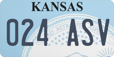 KS license plate 024ASV