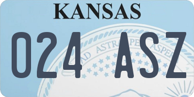 KS license plate 024ASZ