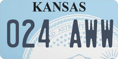 KS license plate 024AWW
