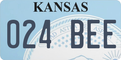 KS license plate 024BEE