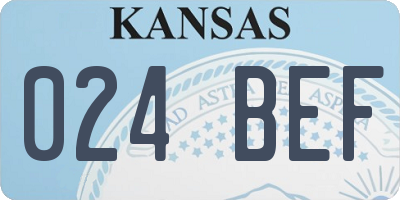 KS license plate 024BEF