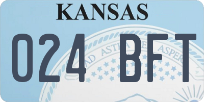 KS license plate 024BFT