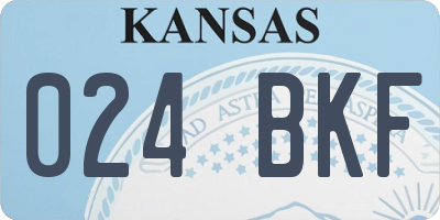 KS license plate 024BKF