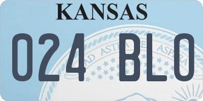 KS license plate 024BLO