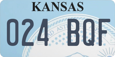 KS license plate 024BQF