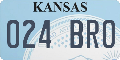 KS license plate 024BRO