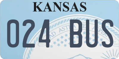 KS license plate 024BUS