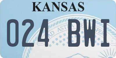 KS license plate 024BWI