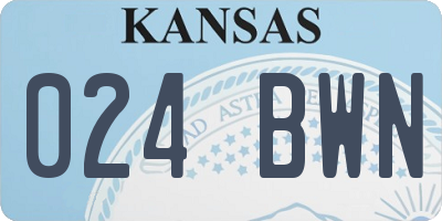 KS license plate 024BWN