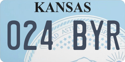 KS license plate 024BYR