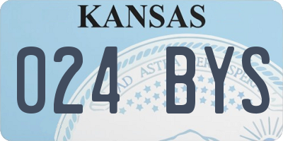 KS license plate 024BYS