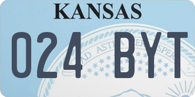 KS license plate 024BYT