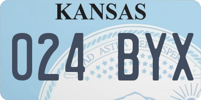 KS license plate 024BYX