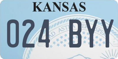 KS license plate 024BYY