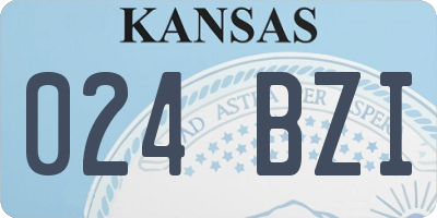 KS license plate 024BZI