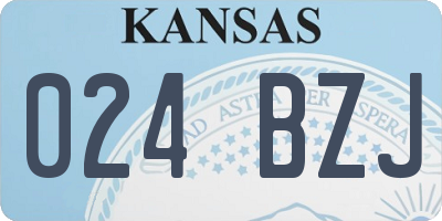 KS license plate 024BZJ
