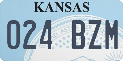 KS license plate 024BZM