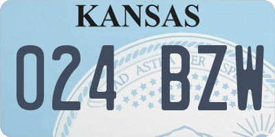 KS license plate 024BZW