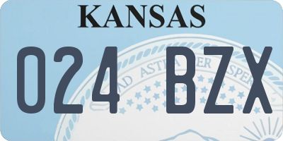 KS license plate 024BZX