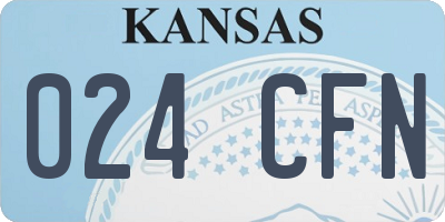 KS license plate 024CFN
