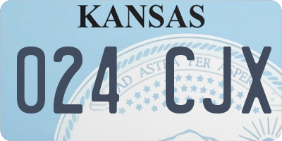 KS license plate 024CJX