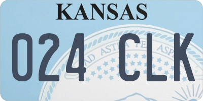 KS license plate 024CLK