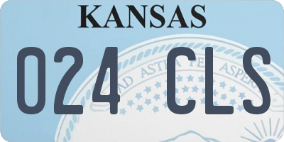 KS license plate 024CLS
