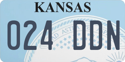 KS license plate 024DDN