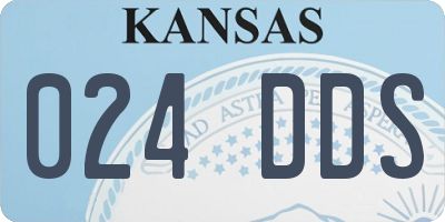 KS license plate 024DDS