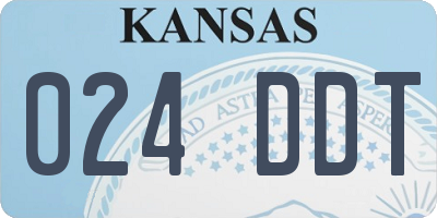 KS license plate 024DDT