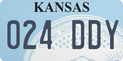KS license plate 024DDY