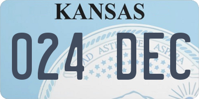KS license plate 024DEC