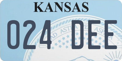 KS license plate 024DEE