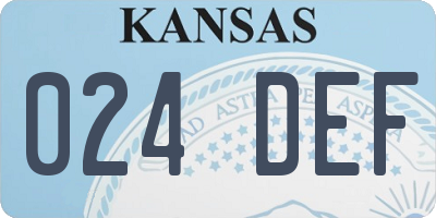 KS license plate 024DEF