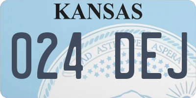KS license plate 024DEJ