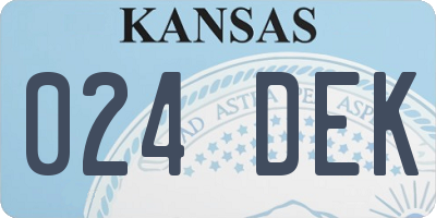 KS license plate 024DEK