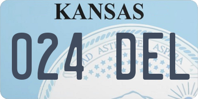 KS license plate 024DEL