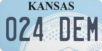 KS license plate 024DEM