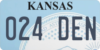 KS license plate 024DEN