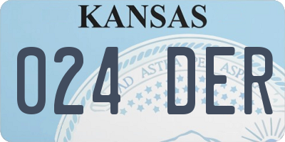 KS license plate 024DER