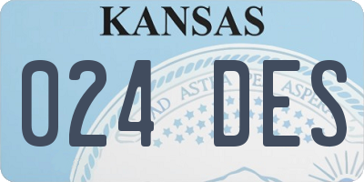 KS license plate 024DES