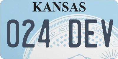 KS license plate 024DEV