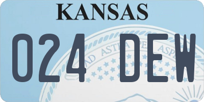 KS license plate 024DEW