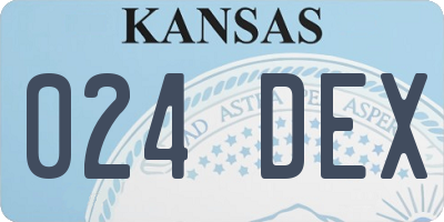 KS license plate 024DEX