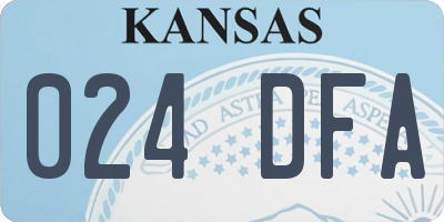 KS license plate 024DFA